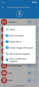 Voice changer with effects