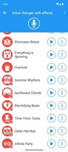 Voice changer with effects