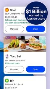Upside: Gas & Food Cash Back